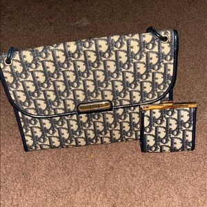 Christian Dior Trotter Canvas Vintage Shoulder Bag Bundle